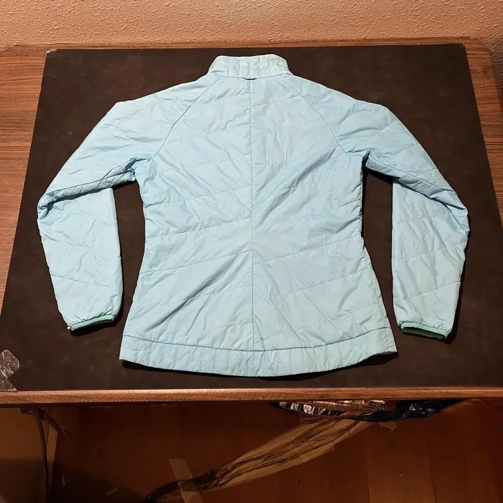 Patagonia Puffer Jacket Womens Medium Light Blue Quilted Full Zip STY 31765